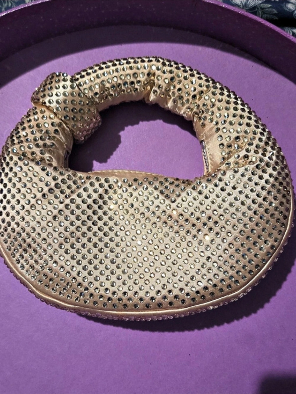 Rhinestone Evening Clutch in Gold